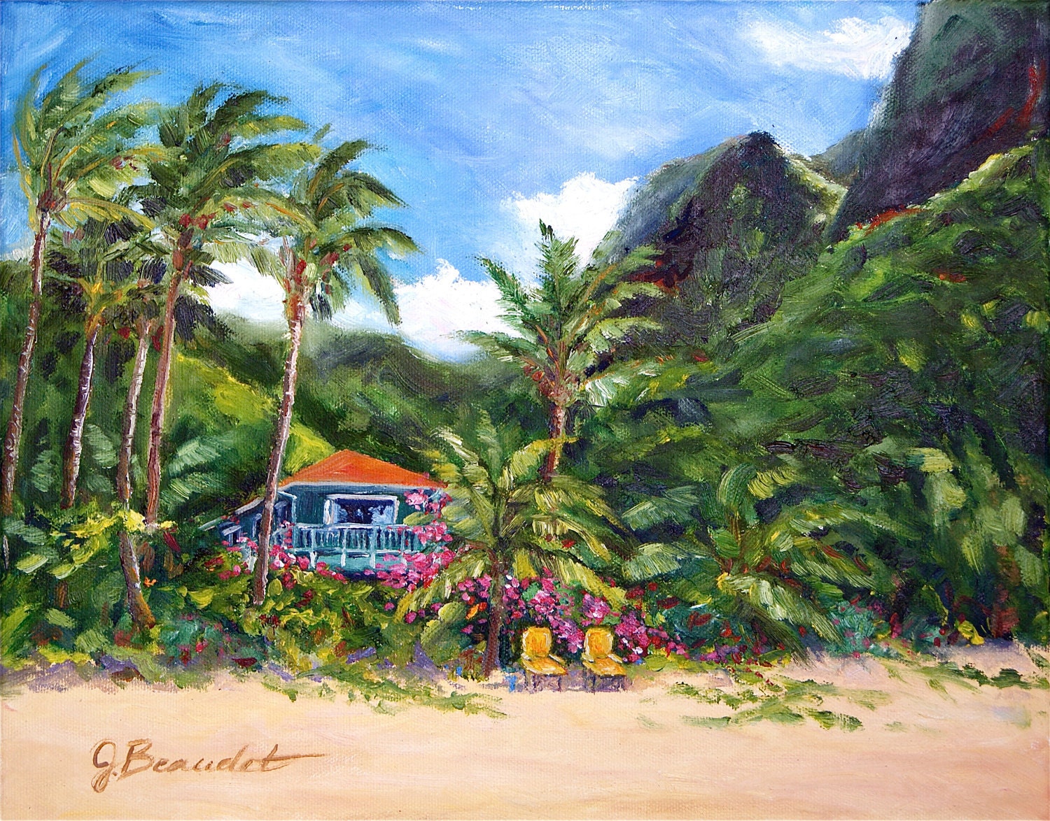 Oil Painting Tropical Hawaii Landscape SALE