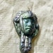Art Deco Style Face Pendant-- Silvery Woman in Armor