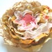 Vintage inspired taffeta organza flower-Bride, bridesmaid, victorian style-Brooch,hair clip,head piece,flower for sash.