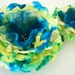 Teal blue-green-yellow peony-Set of two flowers-Bride,bridesmaids,flower girls-Brooch,fascinator,corsage,flowers for sash.