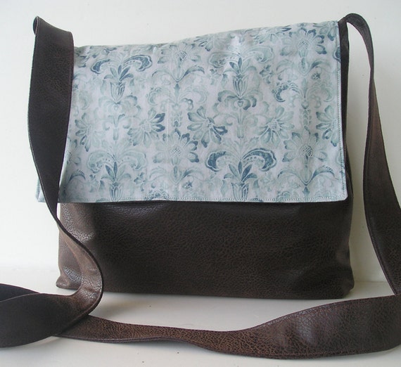 Messenger Bag in a Blue Floral Design