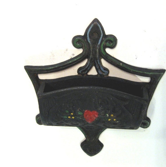 Vintage Match Safe Holder Cast Iron Wilton Folk Art 1950s