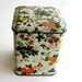 Vintage Daher Tin Floral Decorative Made in England Orange Gold Red 1980s