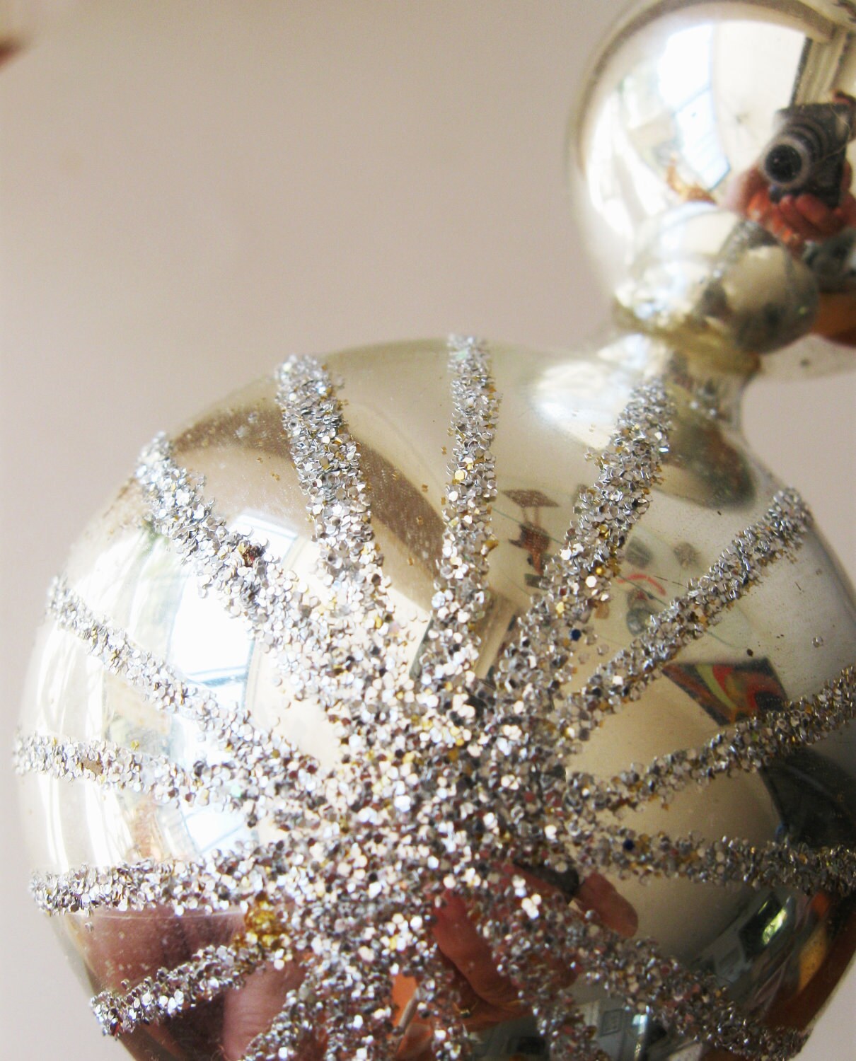 Vintage Christmas Tree Topper Mercury Glass Spire Silver 1950s