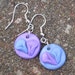 Lilac and Blue Flower Bud Dangle Polymer Clay Earrings