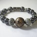 Black Magnetic Hematite Bracelet with Brown Focal Bead