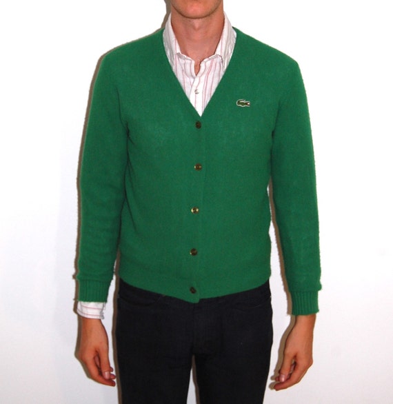RARE vintage green LACOSTE cardigan sweater by Jacksfifthavenue