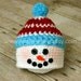 Snowman Pom Pom Hat newborn photography prop
