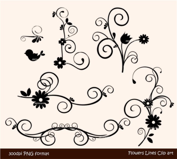 Clip art flower border black and white by Audreeartclipart