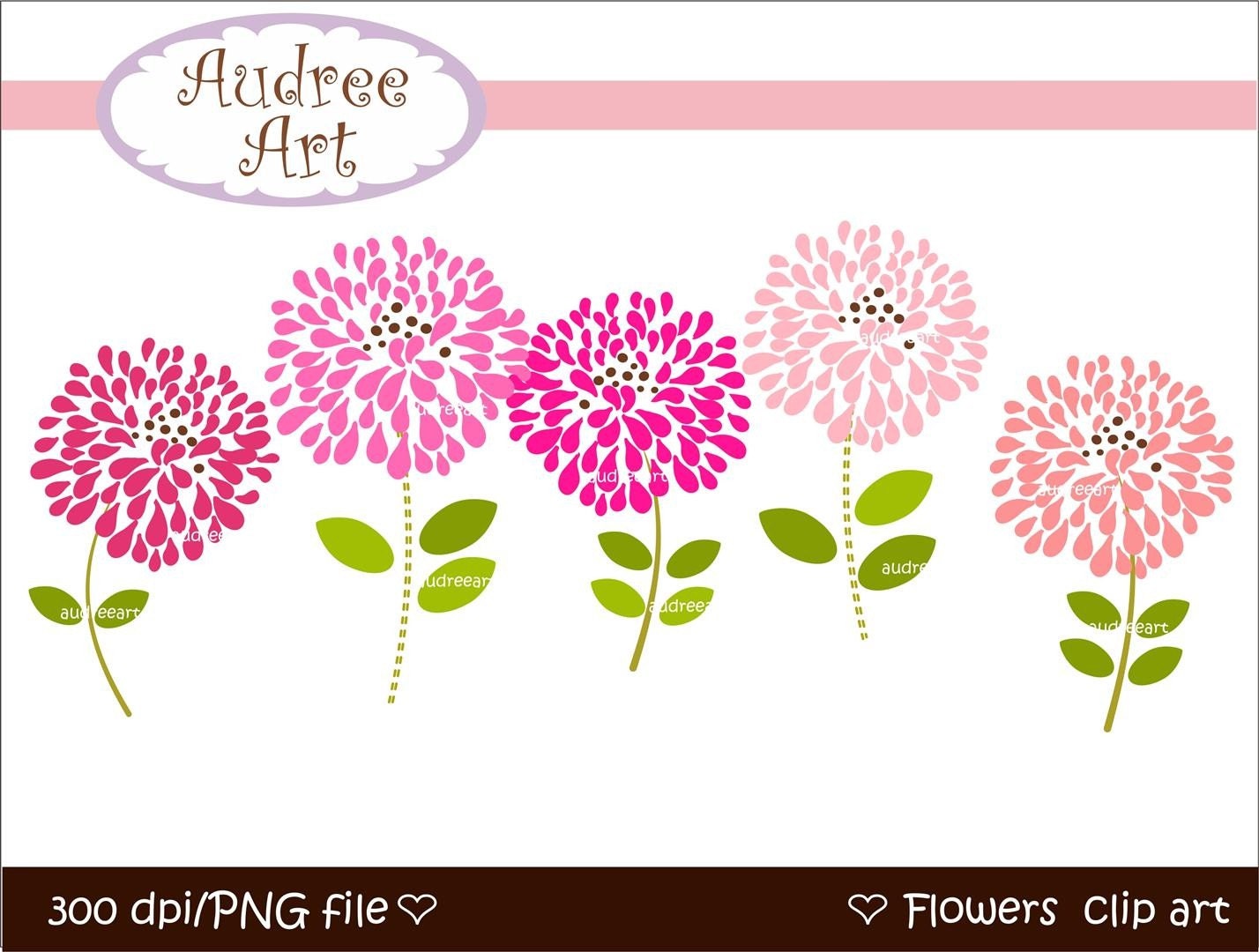 Clip art Flowers Blooming 2 Digital clipart by Audreeartclipart
