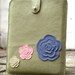 Boho iPad  Case Sage Leather, Pink and Blue Flowers.  Ready to ship