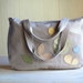 Leather Bag Purse Handbag Hobo Tote Silver & Pastel Leather Applique Winter Fashion