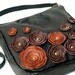 Black Leather Purse Bag Flower Applique Messenger Bag Made to order