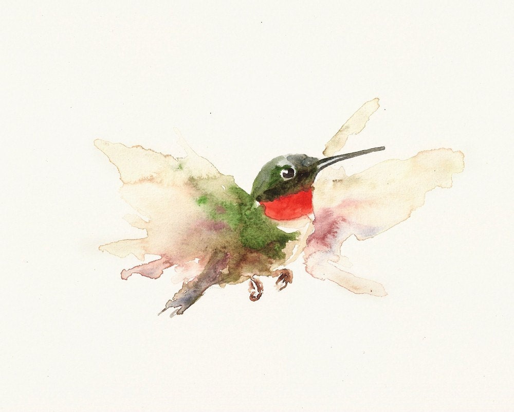 hummingbird original watercolor painting 8x10 inch hummingbird original watercolor painting 8x10 inch