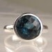 London Blue Topaz Gemstone Cocktail Ring in Recycled Sterling Silver