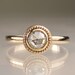 Granulated Rose Cut Moissanite Engagement Ring - 14k Gold