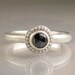 Granulated Rose Cut Black Diamond Ring in Recycled Sterling Silver- Made to Order
