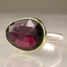 Rose Cut Garnet Ring - 18k Gold and Sterling