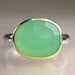 Rose Cut Chrysoprase Ring - 18k Gold and Sterling