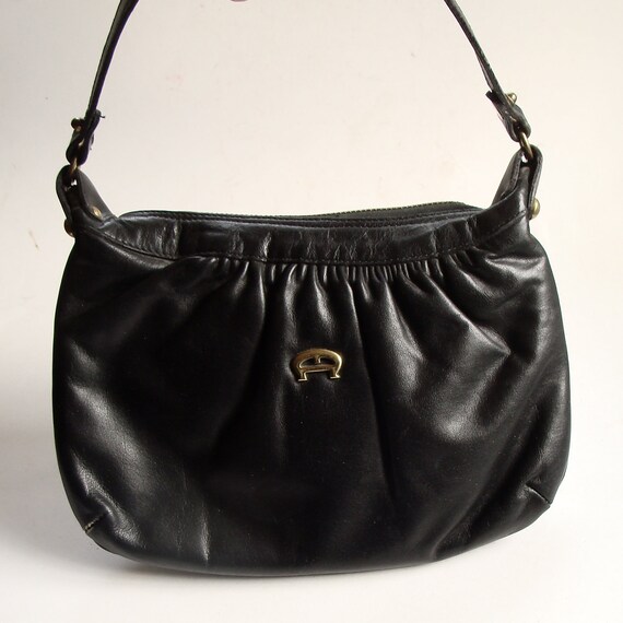 Etienne aigner black leather purse