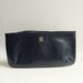 leather clutch / navy blue leather clutch / 80s 1980s wristlet clutch / vintage clutch purse