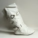 boots 6 / white leather boots / 80s 1980s Wild Pair buckle boots / pull on boots / shoes 6 / vintage boots