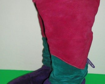 multi coloured leather boots