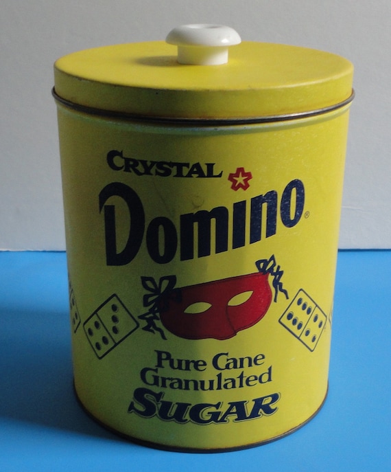 Vintage Crystal Domino Sugar Tin Can Container