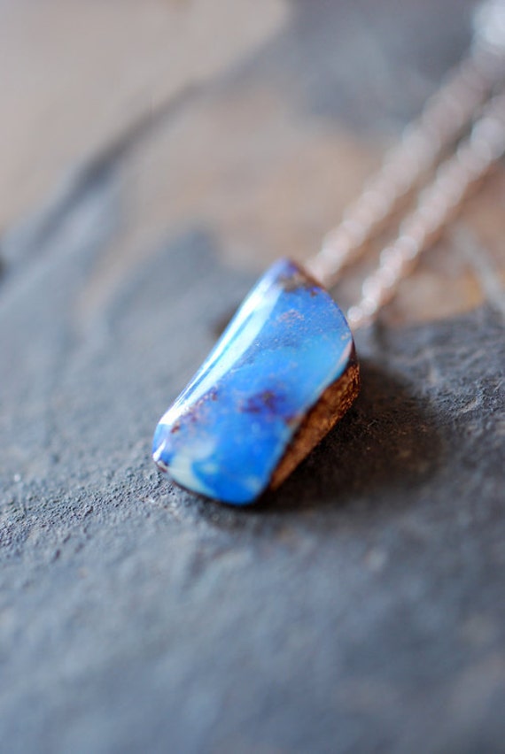 Raw Boulder Opal Pendant