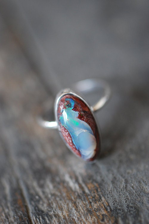 Purple Fire Opal Ring