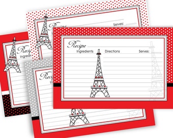 Chevron Recipe Cards 4x6 Typeable pdf instant by eloycedesigns