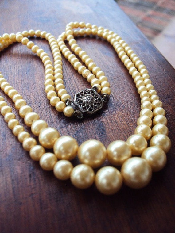 Antique Pearl Necklace Double Strand