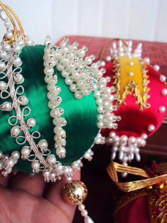 Vintage Beaded Christmas Ornaments.. Beautiful