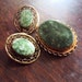 Vintage Winard Brooch and Earrings Set Gold filled and Genuine Jade