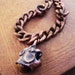 Vintage Copper Bracelet and Tiger Head Charm
