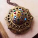 Vintage Locket Necklace Embellished Art Copper and Brass