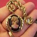 Vintage Kramer Chain Bracelet with Copper Cameo Pendant