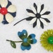Vintage 1960s Retro FLOWER Pin Brooches 4 Flower Power
