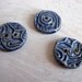 Set of Three Handmade Ceramic Buttons in Denim Blue