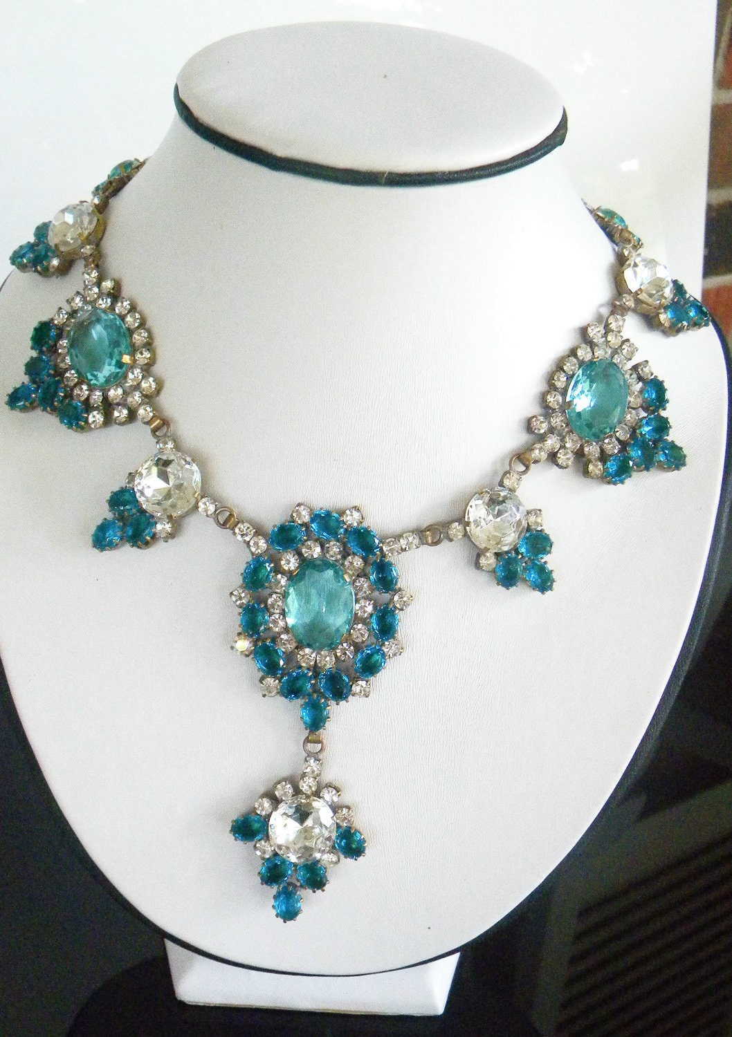 Vintage Rhinestone Necklace Czech Republic Bohemian