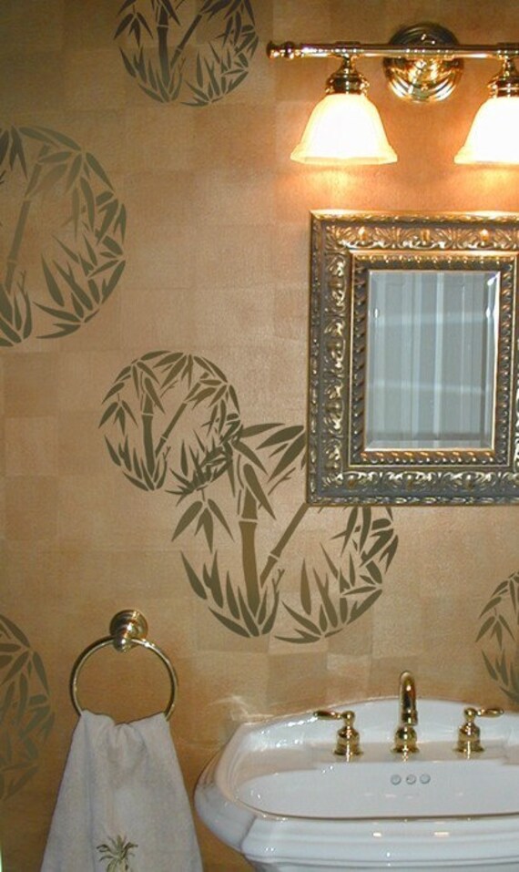 Bamboo Grove Wall Art Stencil MEDIUM Size Easy DIY Wall