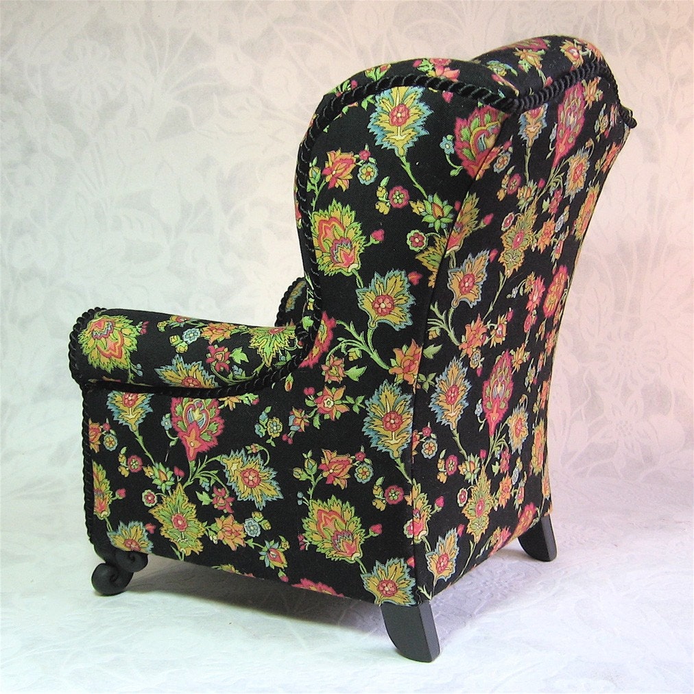 Floral Doll Wing Chair For 18 Inch Dolls