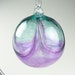 Blown Glass Ornament Ball - Teal Green and Amethyst