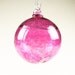 SALE Blown Glass Ornament Ball - Fuchsia Swirl