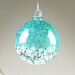Blown Glass Christmas Holiday Ornament Suncatcher Deep Teal Blue Green Blossom