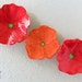 Ceramic Wall Art Red Poppy Flower Trio Home Decor