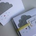 Hand Embroidered, Hand Painted Cards - Rain Cloud (set of 6 cards and envelopes)