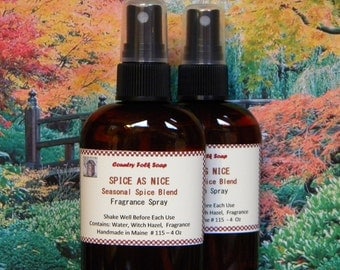 Spice As Nice Home Fragrance Spray - Handmade Fall Spice Air Freshener Spray - Kitchen Scent Spray