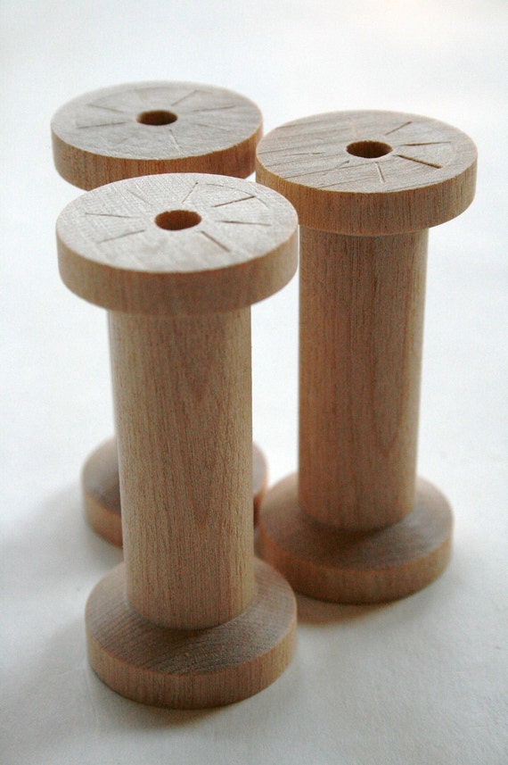 Wooden thread spools