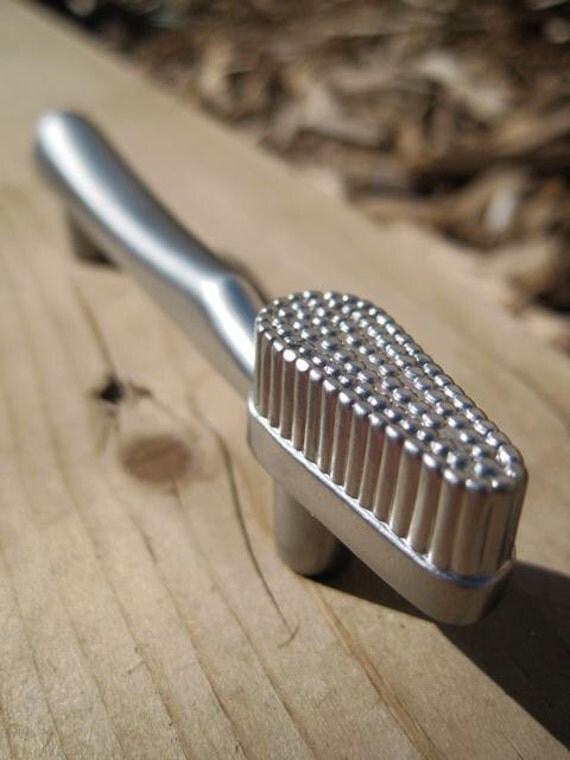 Toothbrush Drawer Pull Handle in matte silver